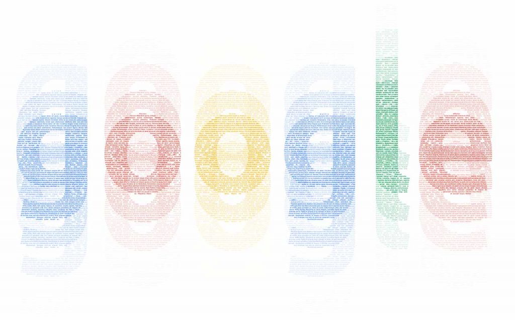 Google logo made out of Lorem ipsum words.